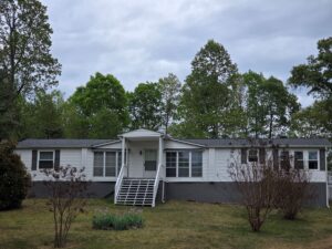 Full roof replacement on a double-wide home in Newtown, VA using Owens Corning Estate Gray architectural shingles