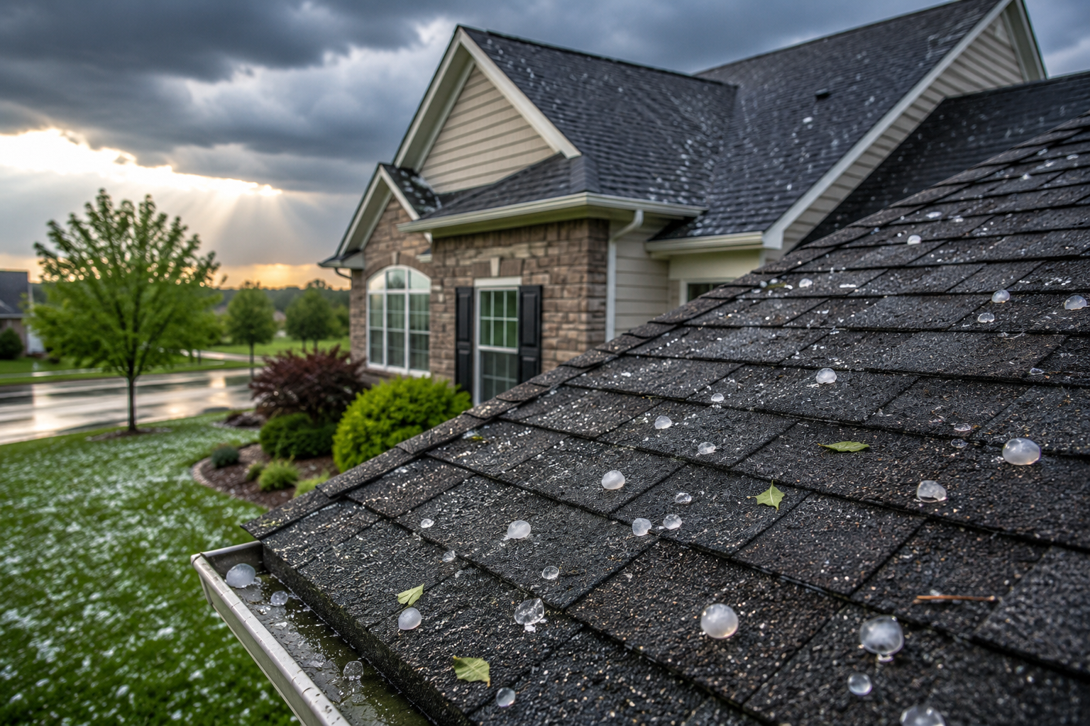 hail damage to a roof