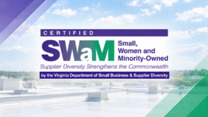 Virginia SWaM roofing contractor certification graphic for Weathertight Exteriors LLC